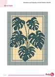 Monstera Leaf Tapestry Crochet Pattern: Tropical Wall Hanging (75x100 Stitches PDF)