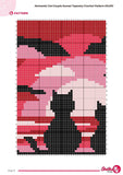 Cat Couple Sunset Tapestry Crochet Pattern: Romantic Wall Hanging (60x90  Stitches PDF)