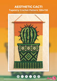 Cacti Tapestry Crochet Pattern: Potted Plant Wall Hanging (PDF Download 100x150 Stitches)