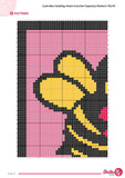 Bee Heart Tapestry Crochet Pattern: Kawaii Wall Hanging (PDF Pattern 75x75 Stitches)