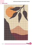 Tapestry Crochet Pattern: Earthy Sunset Mountain Wall Hanging (PDF Pattern 100x150 Stitches)