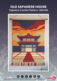 Japanese House Tapestry Crochet Pattern: Home Wall Hanging (PDF Download 120x160 Stitches)