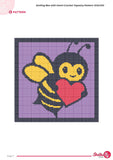 Bee with Heart Crochet Tapestry Pattern: Wall Art (PDF Download)