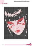 Geisha Crochet Tapestry Pattern: Bold Red Makeup Wall Hanging (PDF Download 120x160 Stitches)
