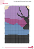 Deer Silhouette Crochet Tapestry Pattern: Mountain Cabin Wall Hanging (PDF Download 120x180 Stitches)