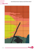 Canoe Sunset Tapestry Crochet Pattern: Lake Wall Hanging (80x120 Stitches PDF)