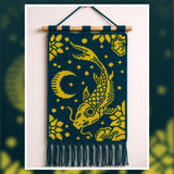 Mystic Koi Moon Night Tapestry Crochet Pattern 120x180 Stitches