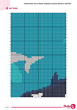 Underwater Orca Tapestry Crochet Pattern: Whale Wall Hanging (120x180 Stitches PDF)
