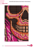 Crochet Skull Tapestry Pattern: Pink Feather Boho Wall Art (PDF Pattern 150x220 Stitches)