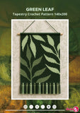 Green Leaf Tapestry Crochet Pattern: Botanical Wall Hanging (PDF Pattern 140x200 Stitches)