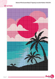 Vibrant Pink Sunset Beach Tapestry Crochet Pattern 100x150 Stitches PDF