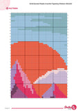 Sunset Peaks Crochet Tapestry Pattern | Colorful Mountain Wall Art (90x120 Stitches PDF)