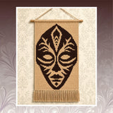 Tribal Face Crochet Tapestry Pattern: Boho Wall Hanging (60x120 Stitches PDF)