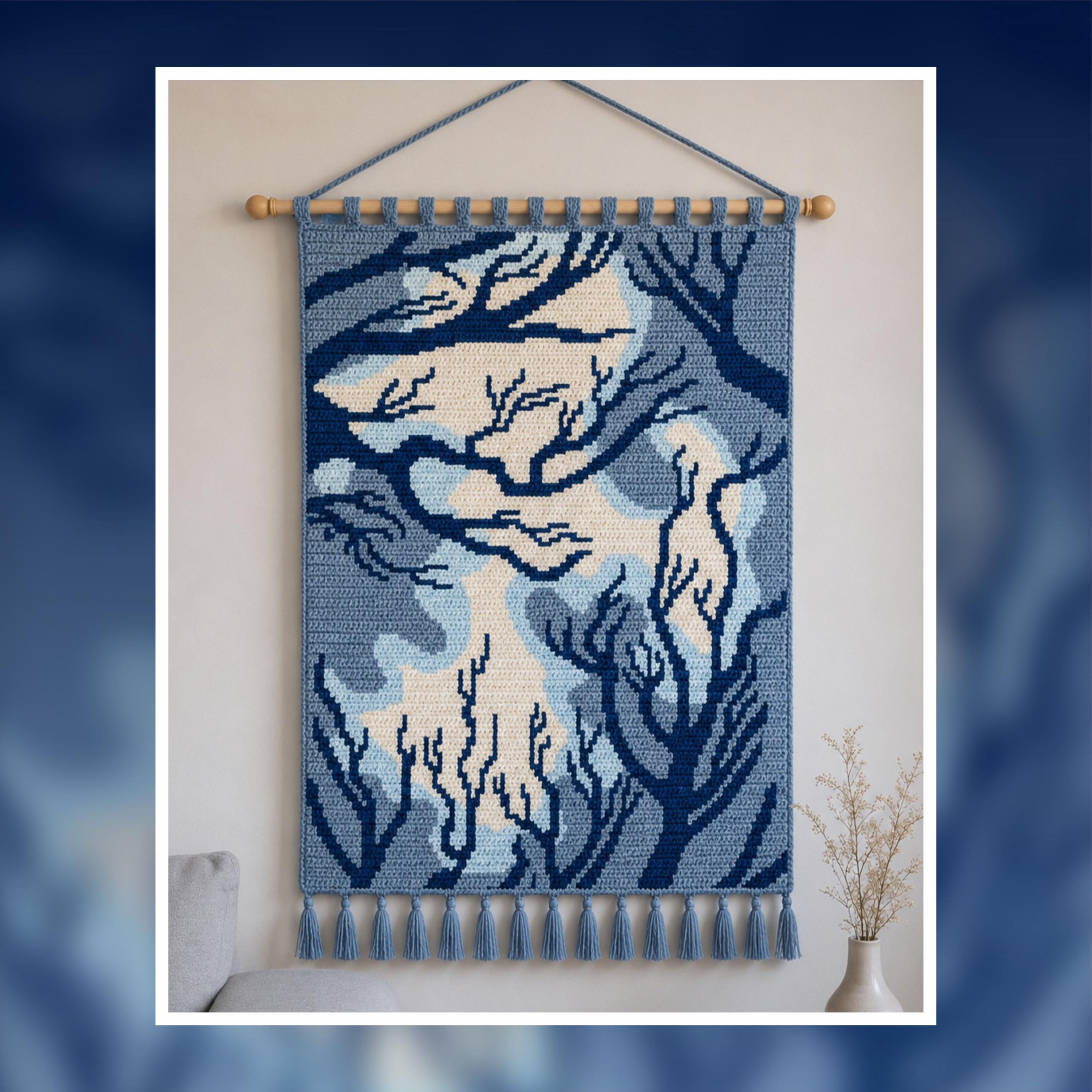 Autumn Landscape Tapestry Crochet Pattern: Wall Hanging (Digital PDF Download 100x160 Stitches)