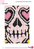 Love Skull Tapestry Crochet Pattern: Punk Gothic Wall Art (PDF Pattern 120x160 Stitches)
