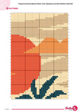 Tropical Sunset Beach Palm Tree Tapestry Crochet Pattern 80x120 Stitches PDF