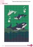 Whale Tapestry Crochet Pattern: Orca & Beluga Wall Hanging (80x120 Stitches PDF)