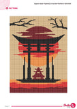 Japan Gate Tapestry Crochet Pattern: Wall Hanging (Digital Download, 120x160 Stitches)