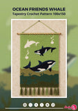 Whale Tapestry Crochet Pattern: Orca & Beluga Wall Hanging (100x150 Stitches PDF)