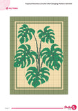 Monstera Crochet Wall Hanging Pattern: Tropical Tapestry PDF (120x160 Stitches)